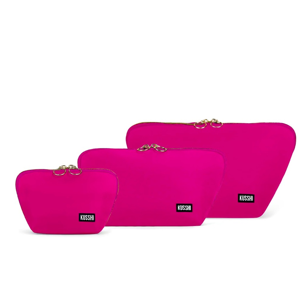 Kusshi set of 3 make up bags: Everyday Makeup Bag, Vacationer, & Signature